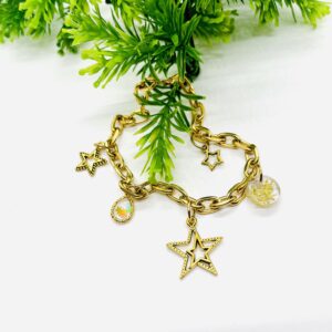 Star Theme Gold Charm Bracelet