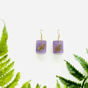 Northern Sea Oat with Purple Earrings