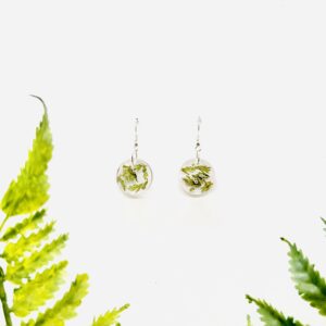 Small Circle with Queen Anne's Lace Earrings