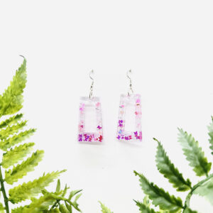 RAVE Square with Pink & Purple Star Earrings